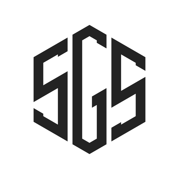 Design du logo SGS Lettres initiales Monogramme SGS Logo en forme d'hexagone