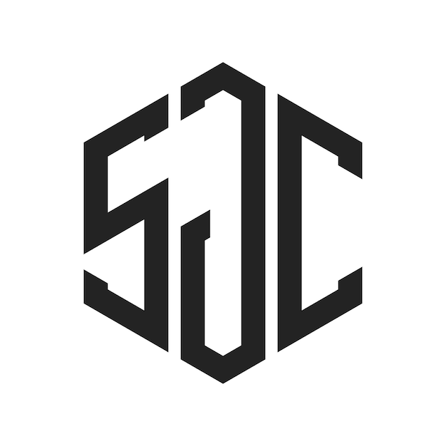 Design du logo SJC Lettres initiales Logo du monogramme SJC en forme d'hexagone
