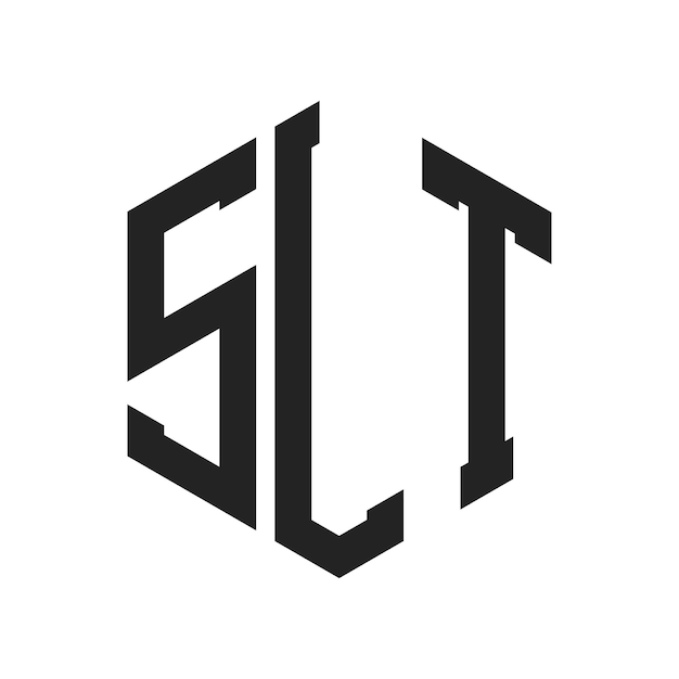 Design du logo SLT Lettres initiales Logo du monogramme SLT en forme d'hexagone