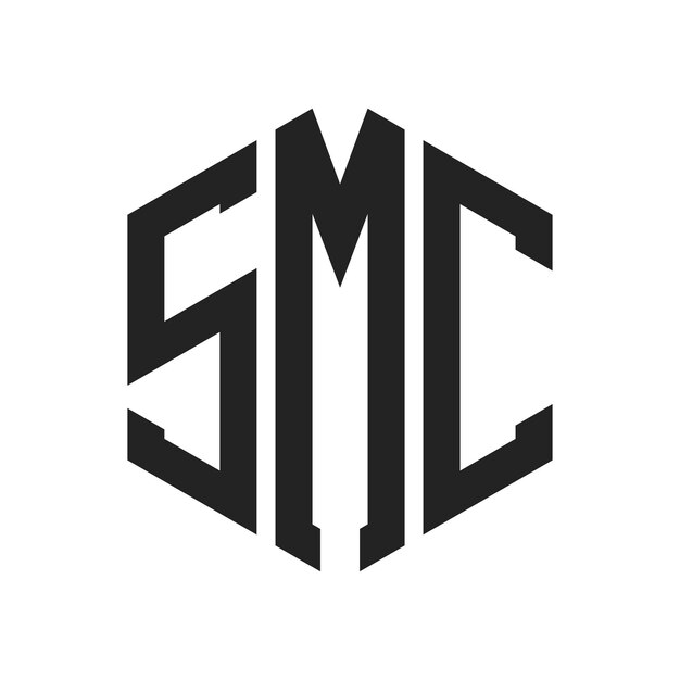 Design du logo SMC Lettres initiales Logo du monogramme SMC en forme d'hexagone