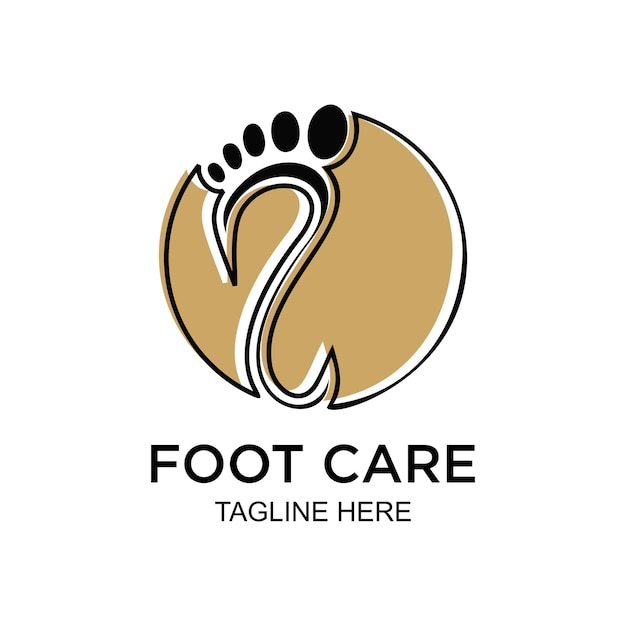 Vecteur le design du logo de soins des pieds est un concept simple premium vector