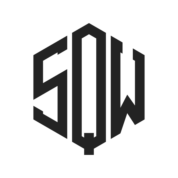 Design du logo SQW Lettres initiales Logo du monogramme SQW en utilisant la forme d'hexagone