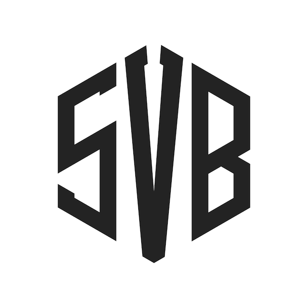 Design du logo SVB Lettres initiales Monogramme SVB Logo en utilisant la forme d'hexagone