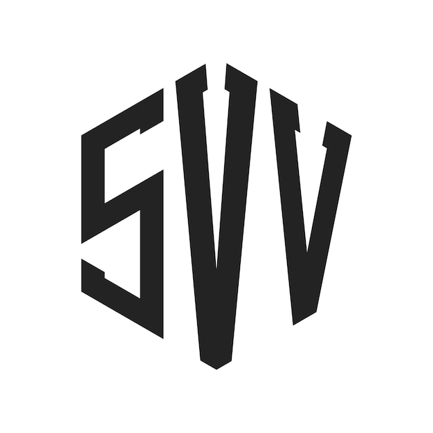 Design du logo SVV Lettres initiales SVV Monogramme Logo en forme d'hexagone