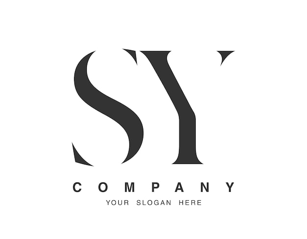 Design du logo SY Initial letter s et y serif style de police de caractères créatif classique nom de l'entreprise typographie logotype ou identité à la mode