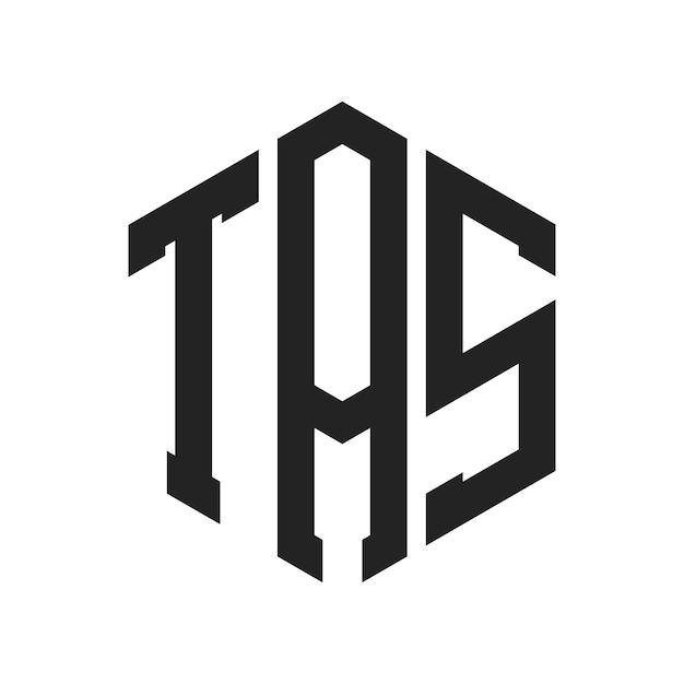 Design du logo TAS Lettres initiales Logo du monogramme TAS en forme d'hexagone