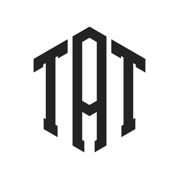 Design du logo TAT Lettres initiales Logo du monogramme TAT en forme d'hexagone