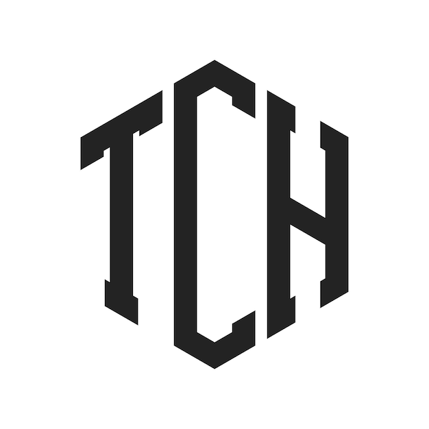 Design du logo TCH Lettres initiales Logo du monogramme TCH en forme d'hexagone