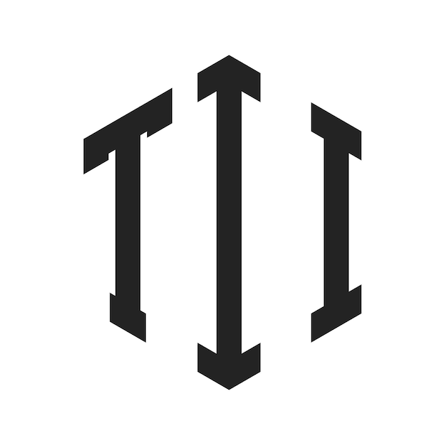 Design du logo TII Lettres initiales Logo du monogramme TII en forme d'hexagone