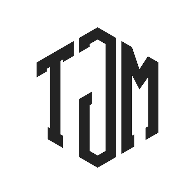 Design du logo TJM Lettres initiales Logo du monogramme TJM en utilisant la forme d'hexagone