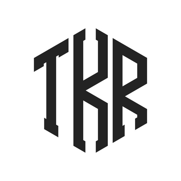 Design du logo TKR Lettres initiales Logo du monogramme TKR en utilisant la forme d'hexagone