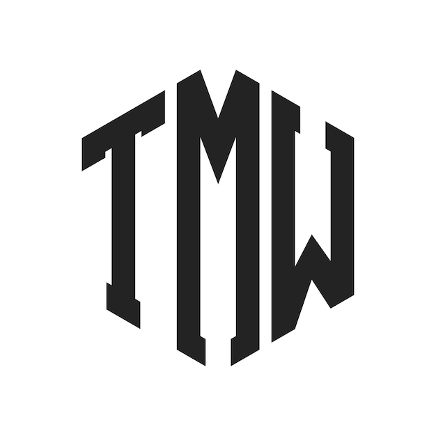 Design du logo TMW Lettres initiales Le logo du monogramme TMW en forme d'hexagone