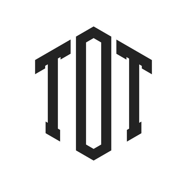 Design du logo TOT Lettres initiales TOT Monogramme Logo en utilisant la forme d'hexagone