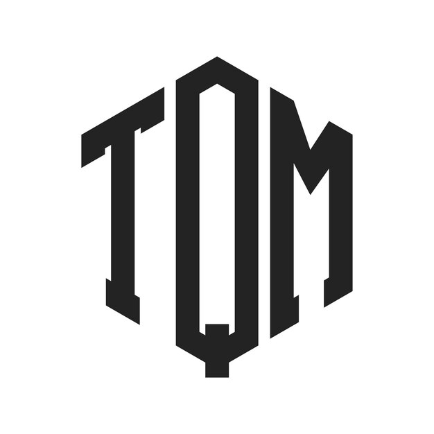 Design du logo TQM Lettres initiales Logo du monogramme TQM en utilisant la forme d'hexagone