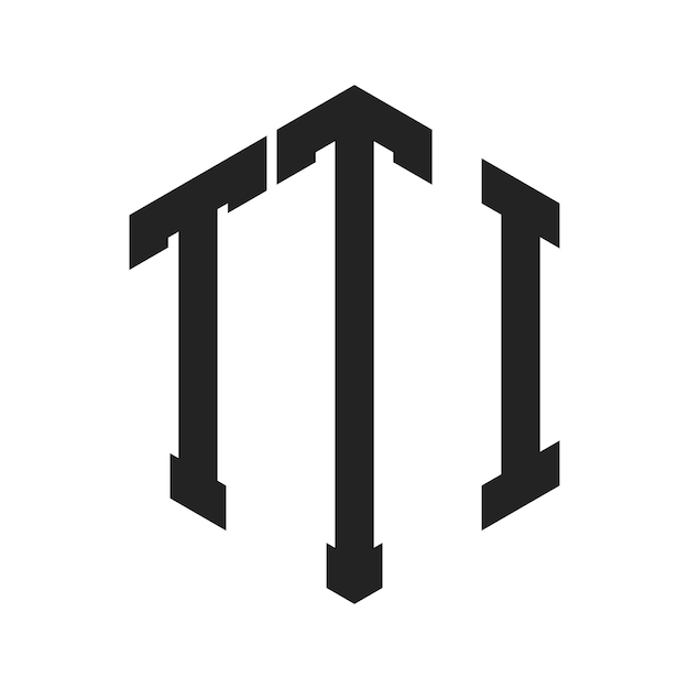 Design du logo TTI Lettres initiales Monogramme TTI Logo en forme d'hexagone