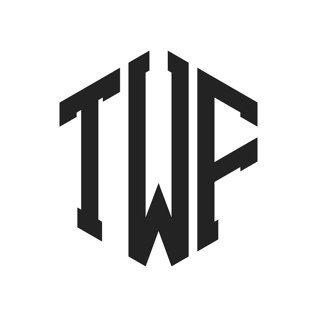 Design du logo TWF Lettres initiales Logo du monogramme TWF en forme d'hexagone