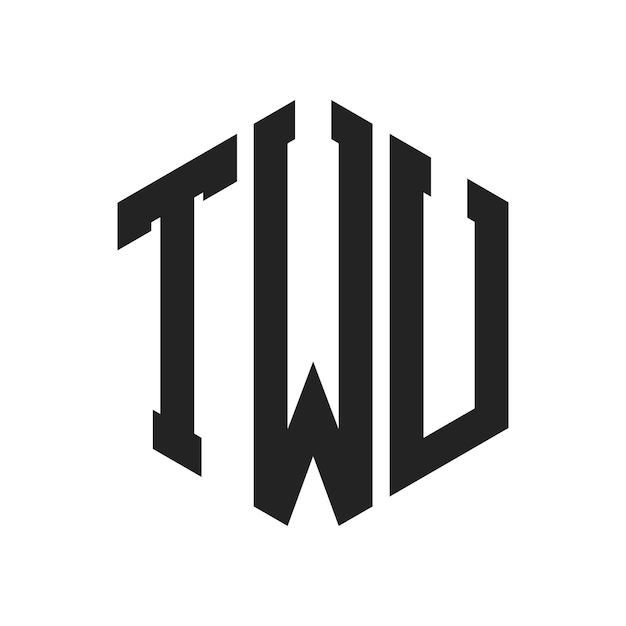 Design du logo TWU Lettres initiales Logo du monogramme TWU en forme d'hexagone