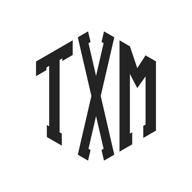 Design du logo TXM Lettres initiales Monogramme TXM Logo en forme d'hexagone