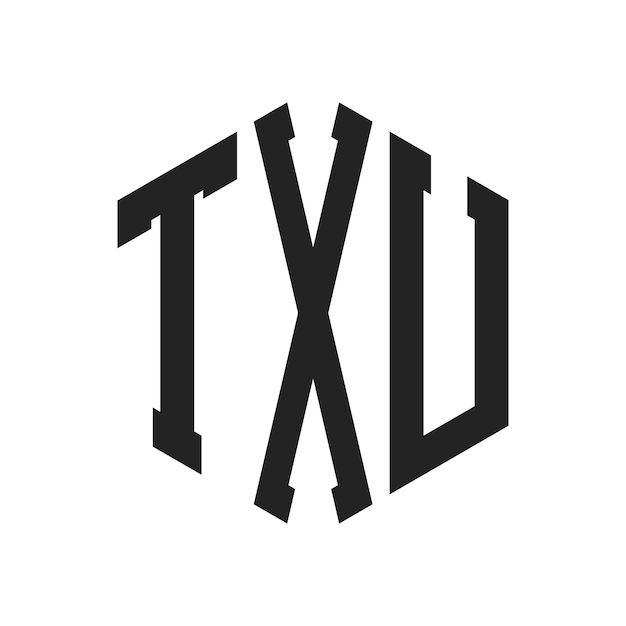 Design du logo TXU Lettres initiales Le logo du monogramme TXU en forme d'hexagone
