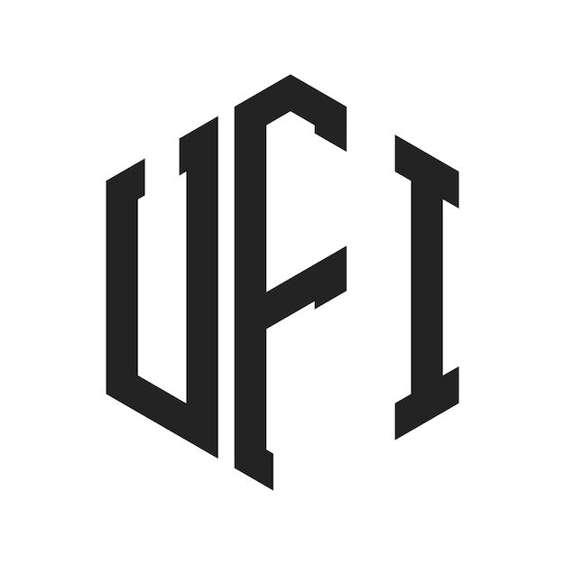 Design du logo UFI Lettres initiales Monogramme UFI Logo en forme d'hexagone