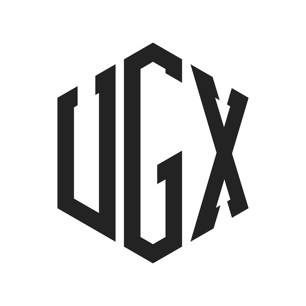Design du logo UGX Lettres initiales Monogramme UGX Logo en utilisant la forme d'hexagone