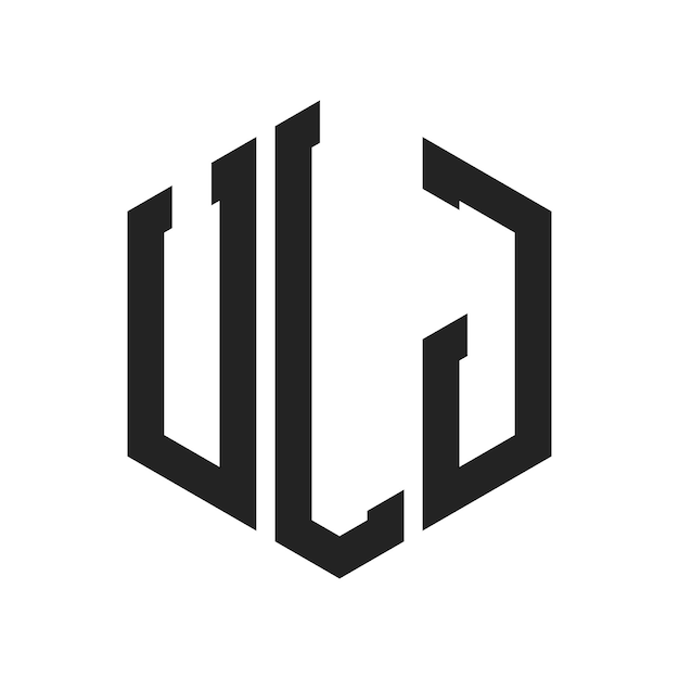 Design du logo ULJ Lettres initiales Monogramme ULJ Logo en forme d'hexagone