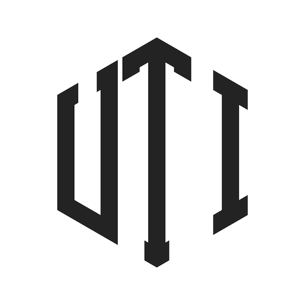 Design du logo UTI Lettres initiales Monogramme UTI Logo en forme d'hexagone