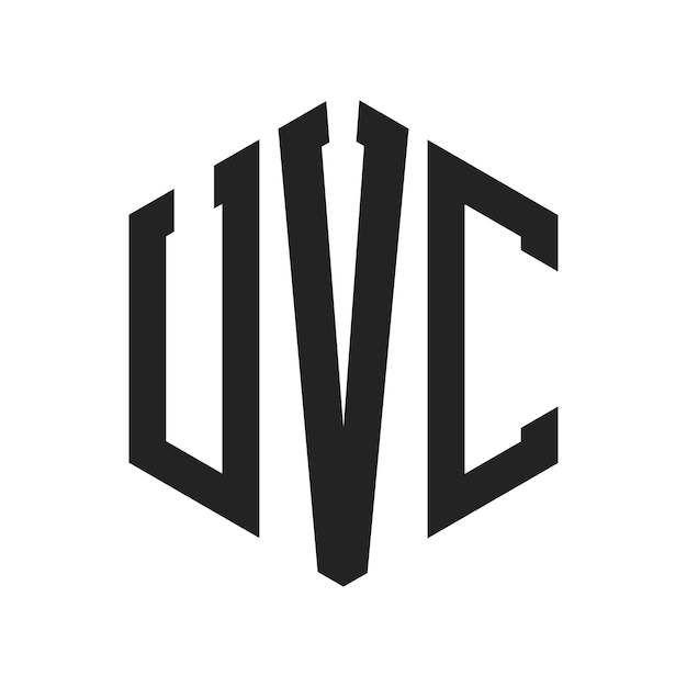 Design du logo UVC Lettres initiales Monogramme UVC Logo en utilisant la forme d'hexagone