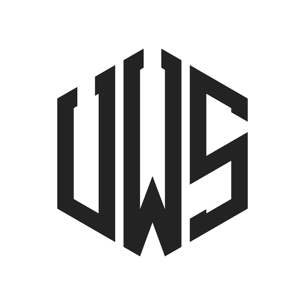 Design du logo UWS Lettres initiales Logo du monogramme UWS en utilisant la forme d'hexagone