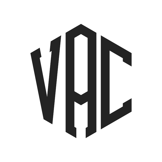 Design du logo VAC Lettres initiales Logo du monogramme VAC en forme d'hexagone