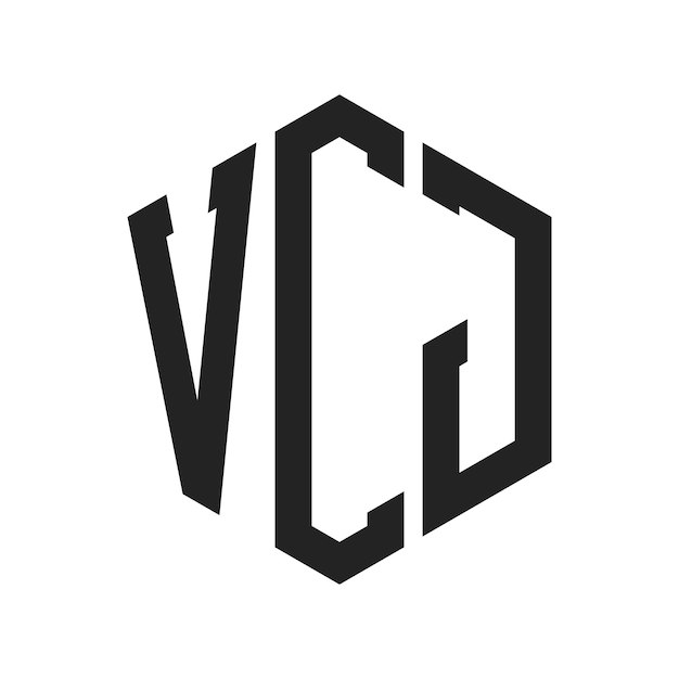 Design du logo VCJ Lettres initiales Monogramme VCJ Logo en utilisant la forme d'hexagone