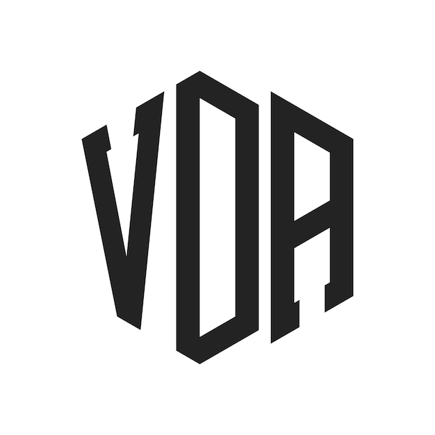 Design du logo VDA Lettres initiales Logo du monogramme VDA en forme d'hexagone