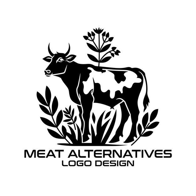 Vecteur design du logo vectoriel des alternatives à la viande