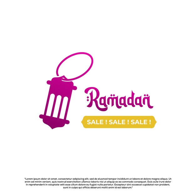 Design Du Logo De Vente Du Ramadan Sur Un Fond Isolé