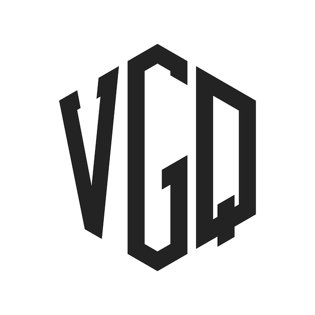 Design du logo VGQ Lettres initiales VGQ Monogramme Logo en forme d'hexagone