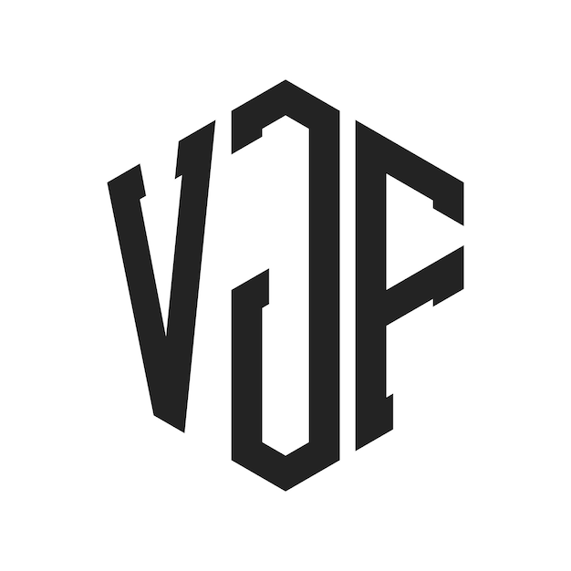 Design du logo VJF Lettres initiales VJF Monogramme Logo en utilisant une forme hexagonique