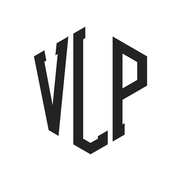 Design du logo VLP Lettres initiales Monogramme VLP Logo en forme d'hexagone