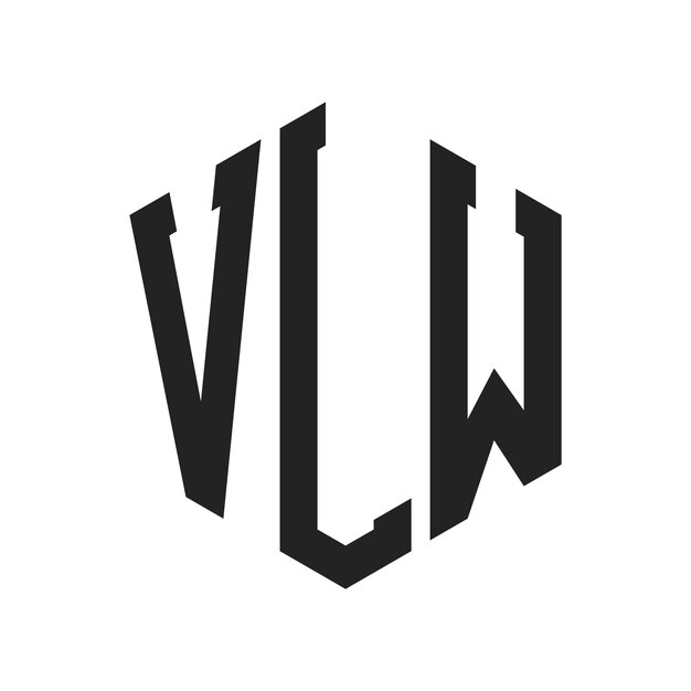 Design du logo VLW Lettres initiales Logo du monogramme VLW en forme d'hexagone
