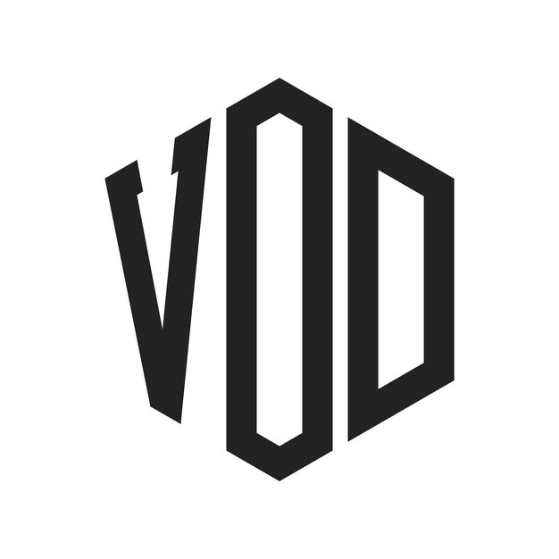 Design du logo VOD Lettres initiales Monogramme VOD Logo en utilisant une forme hexagonique