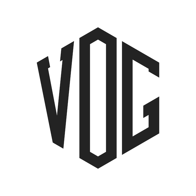 Design du logo VOG Lettres initiales VOG Monogramme Logo en utilisant la forme d'hexagone
