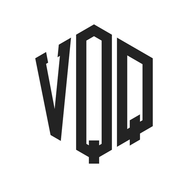 Design du logo VQ Lettres initiales Logo du monogramme VQQ en forme d'hexagone