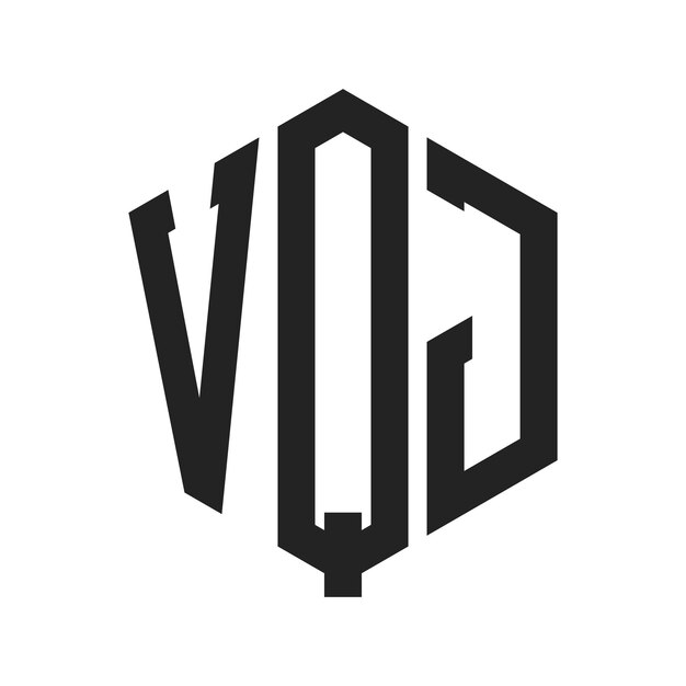 Design du logo VQJ Lettres initiales VQJ Monogramme Logo en forme d'hexagone