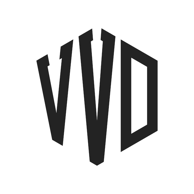 Design du logo VVD Lettres initiales VVD Monogramme Logo en forme d'hexagone