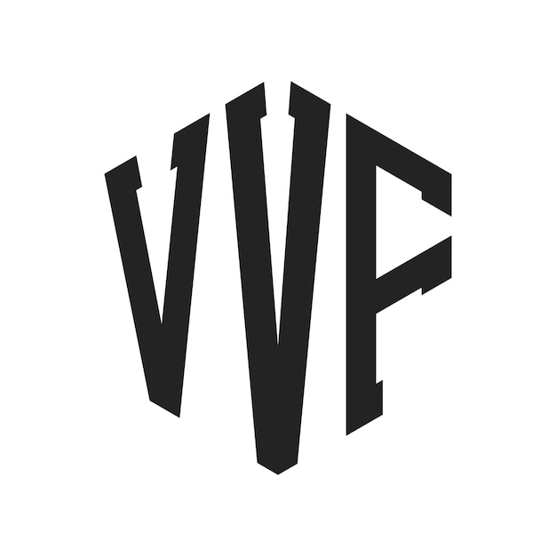 Design du logo VVF Lettres initiales VVF Monogramme Logo en forme d'hexagone