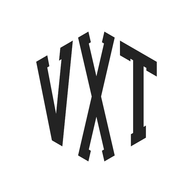 Design du logo VXT Lettres initiales Logo du monogramme VXT en utilisant la forme d'hexagone