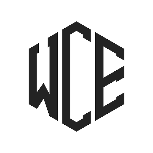 Design du logo WCE Lettres initiales Logo du monogramme WCE en utilisant la forme d'hexagone
