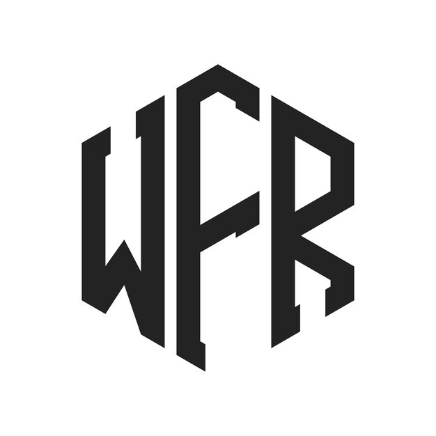 Design du logo WFR Lettre initiale WFR Monogramme Logo en forme d'hexagone