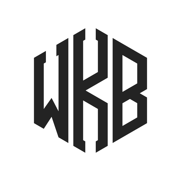 Design du logo WKB Lettres initiales Logo du monogramme WKB en forme d'hexagone