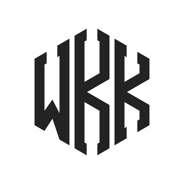 Design du logo WKK Lettres initiales Logo du monogramme WKK en forme d'hexagone