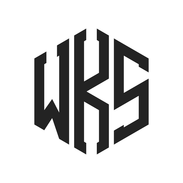 Design du logo WKS Lettres initiales Logo du monogramme WKS en forme d'hexagone